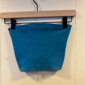 Zara Teal Suede Strapless Tube Top